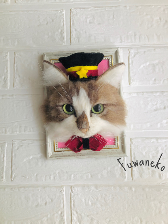 【オーダーメイド】等身大・羊毛リアル猫　顔パネル 〜シンプルスタイル〜 2枚目の画像