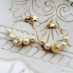 Cotton Pearl Hoop Pierce 2枚目の画像