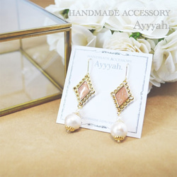 Diamond Cotton Pearl Pierce・Earrings 2枚目の画像