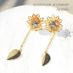Gold Flower　Pierce・Earrings 2枚目の画像