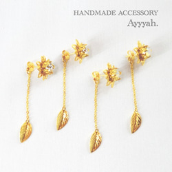 Gold Flower　Pierce・Earrings 3枚目の画像