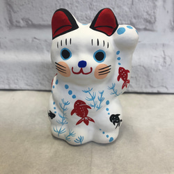 和柄「市松紋様招き猫」 鬼滅の刃 竈門炭治郎柄 立体・オブジェ 玩古庵