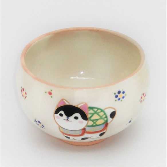 茶盌（縁起物・張り子犬）京焼・清水焼　京都　伝統工芸品　京焼　清水焼　抹茶盌　抹茶碗　犬 2枚目の画像