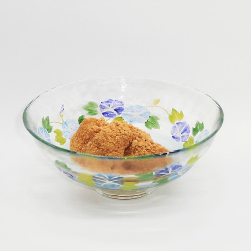 茶碗「青楓」京絵付けガラス 京都 京焼 清水焼 青もみじ 青