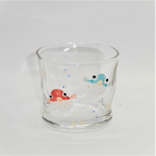 ミニグラス「縁起物 福福（PUKUPUKU）」京絵付けガラス 京都 京焼