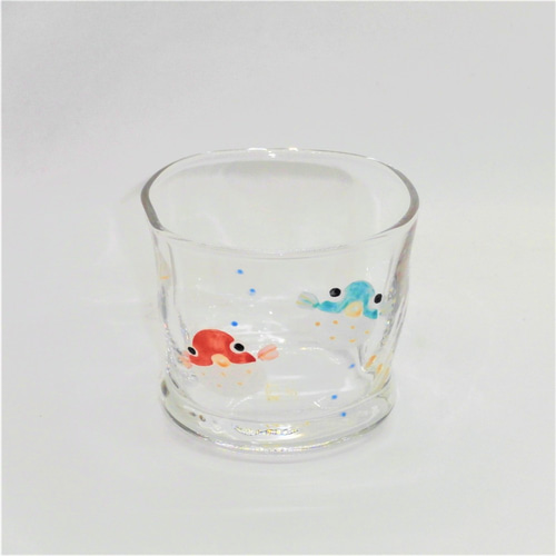 ミニグラス「縁起物 福福（PUKUPUKU）」京絵付けガラス 京都 京焼