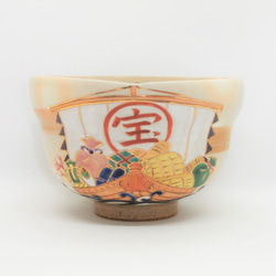 船形茶碗「吉祥寶船福茶碗」 京都燒/清水燒 京都傳統工藝品 京都燒清水燒 寶七福神抹茶碗 第2張的照片