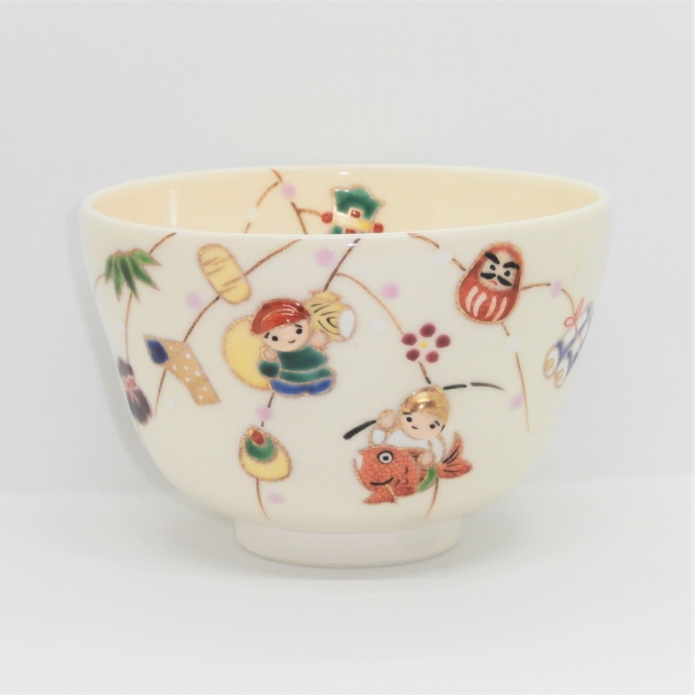 "PUKKURI"茶盌「縁起物　恵比寿・大黒」京焼・清水焼　京都　伝統工芸品　清水焼　えびす　エビス　大黒　抹茶盌