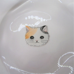 豆皿　「ミケ・face」京絵付けガラス　京都　京焼　清水焼　猫　ねこ 1枚目の画像