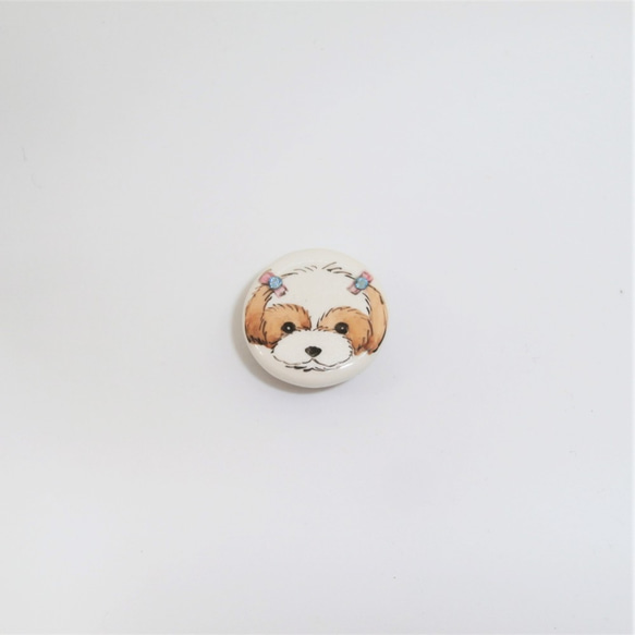 ブローチ「子犬くしくしセット」（マグネット式）京焼・清水焼　京都　伝統工芸品　清水焼　シーズー　ヨークシャー　トイプー 4枚目の画像