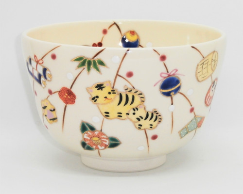 茶盌「干支 寅・餅花」京焼・清水焼 京都 伝統工芸品 清水焼