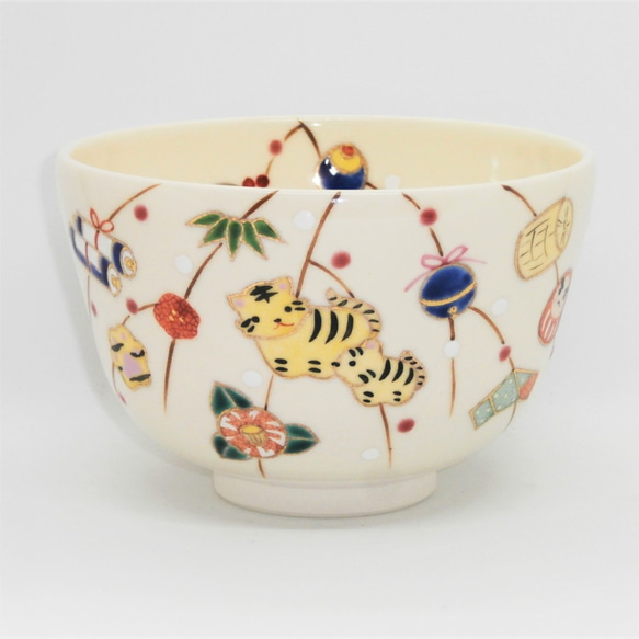 京焼　干支絵馬亥　抹茶茶碗　【新品未使用】 京焼 干支絵馬亥 抹茶茶碗 【新品未使用】