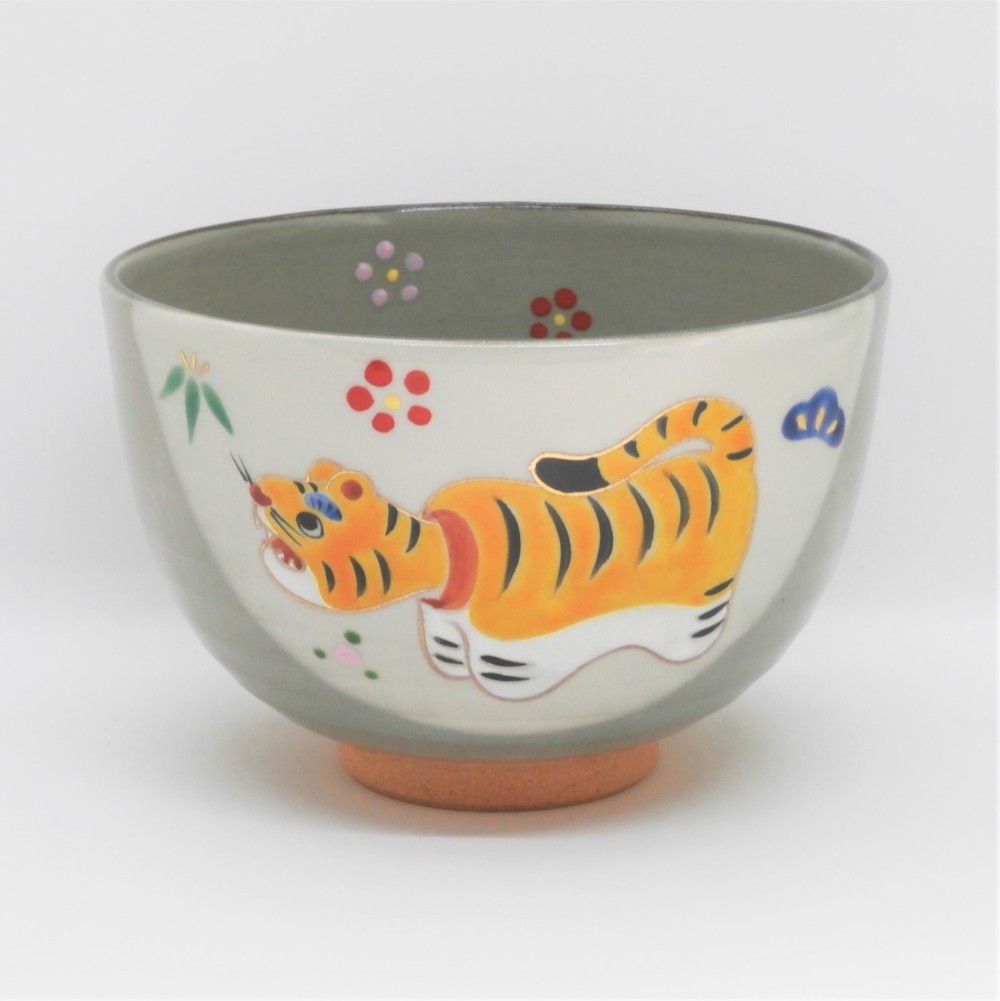 茶盌「干支　張り子の虎」京焼・清水焼　京都　伝統工芸品　京焼　清水焼　抹茶盌　虎　寅　トラ