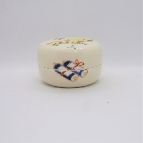 京焼 清水焼 東哉製 牛香合 干支 縁起物 共箱 N 5436