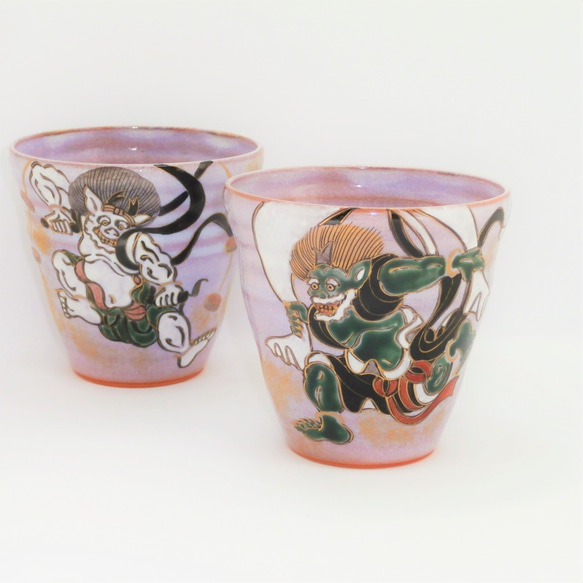 Kyo ware/Kiyomizu ware Free cup ``吉祥物富錦&#39;&#39;京都清水燒傳統工藝品富錦富錦 第2張的照片