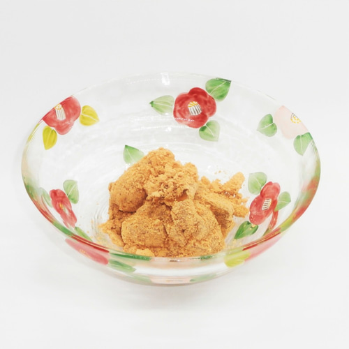 京絵付ガラス 茶碗 「椿（赤）」京都 京焼 清水焼 つばき ツバキ 茶碗