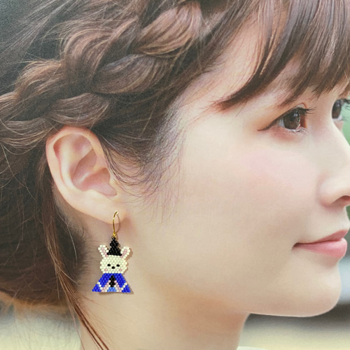 デリカビーズのひな祭りピアス ピアス（フック・チェーン） Queue de