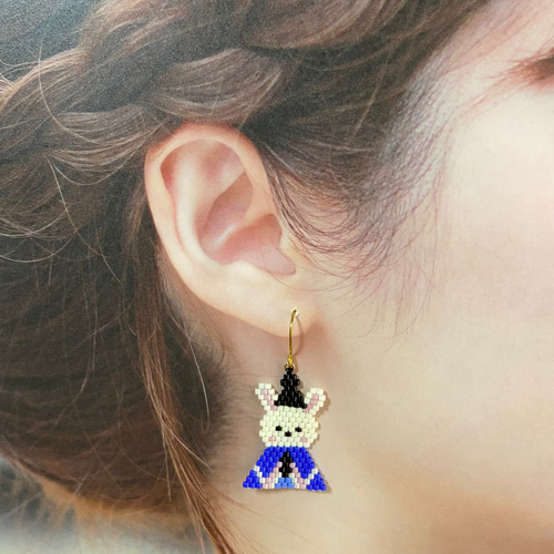 デリカビーズのひな祭りピアス ピアス（フック・チェーン） Queue de