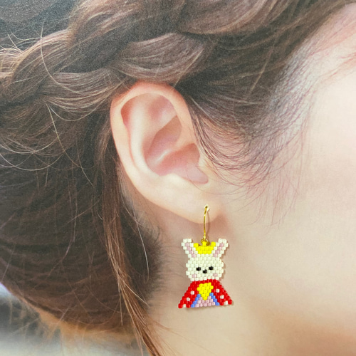 デリカビーズのひな祭りピアス ピアス（フック・チェーン） Queue de