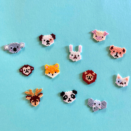 デリカビーズの動物ピアス＊パンダ ピアス（フック・チェーン） Queue