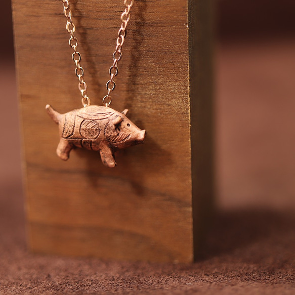 縄文のイノシシ 純銅製「猪形土製品」ネックレス (659-373) ネックレス