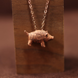 繩文野豬純銅「野豬形泥製品」項鍊（659-373） 第8張的照片
