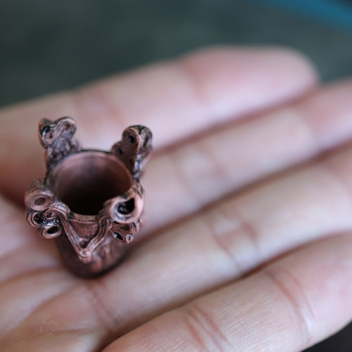 民芸品  土面 縄文 土器 オブジェ（水煙文土器/ 659-178） その他アクセサリー