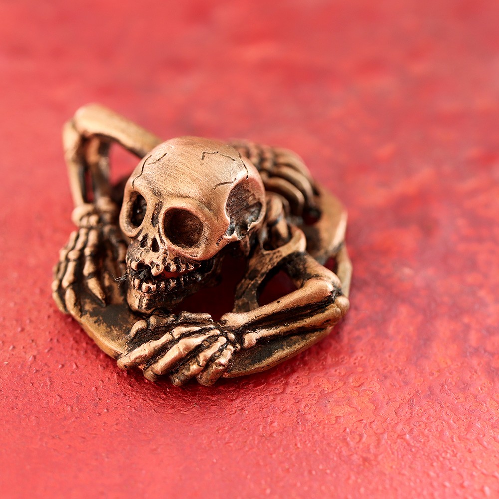 ピンクの妖怪たち　ガシャどくろ　（659-307 / 純銅製根付・ストラップ）