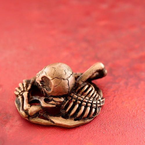 ピンクの妖怪たち ガシャどくろ （659-307 / 純銅製根付・ストラップ