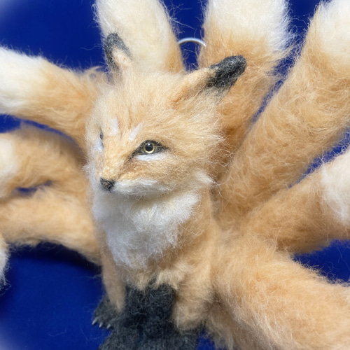日本規格 受注商品 九尾の狐 羊毛フェルト ハンドメイド 置物