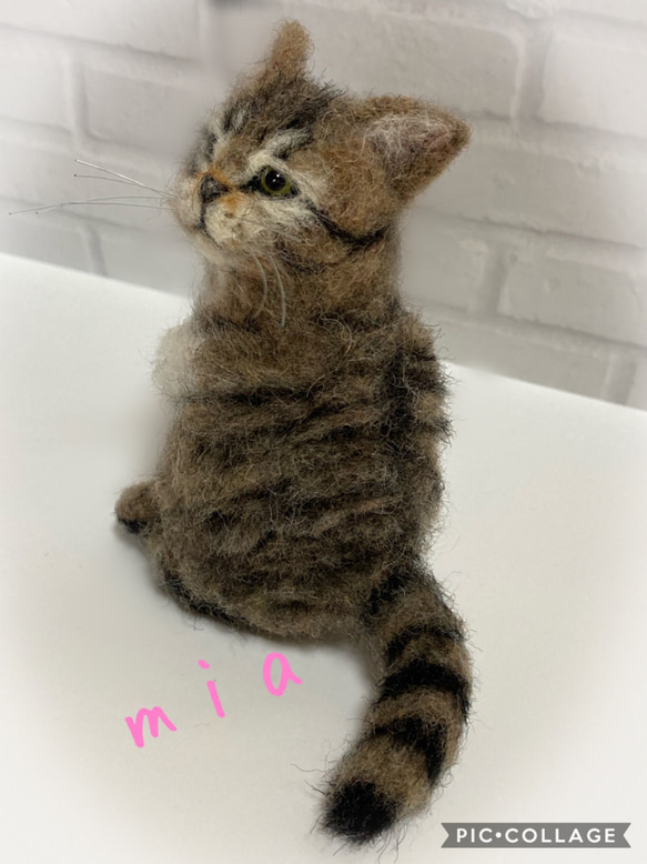 受注商品mia♪ sサイズ キジトラ ふわふわ 子猫 猫 羊毛フェルト ...