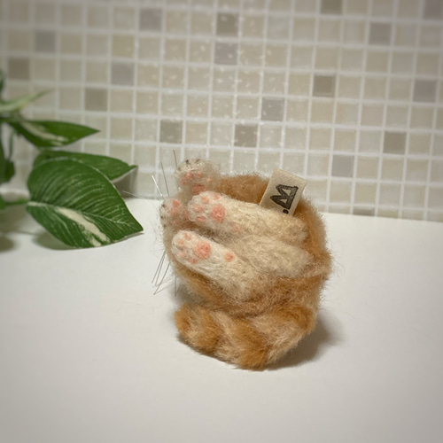 ♪mia♪ 茶トラ sサイズ 子猫 ハンドメイド 羊毛フェルト ぬいぐるみ