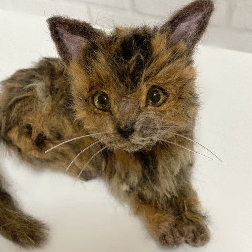 受注商品 mia Mサイズ サビ猫 フワフワ 羊毛フェルト 受注商品 mia Mサイズ サビ猫 フワフワ 羊毛フェルト
