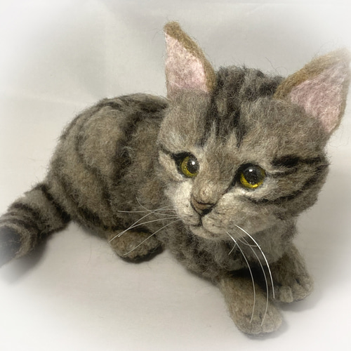 サンプルページ LLLサイズ キジトラ 子猫 羊毛フェルト 猫 ハンドメイド