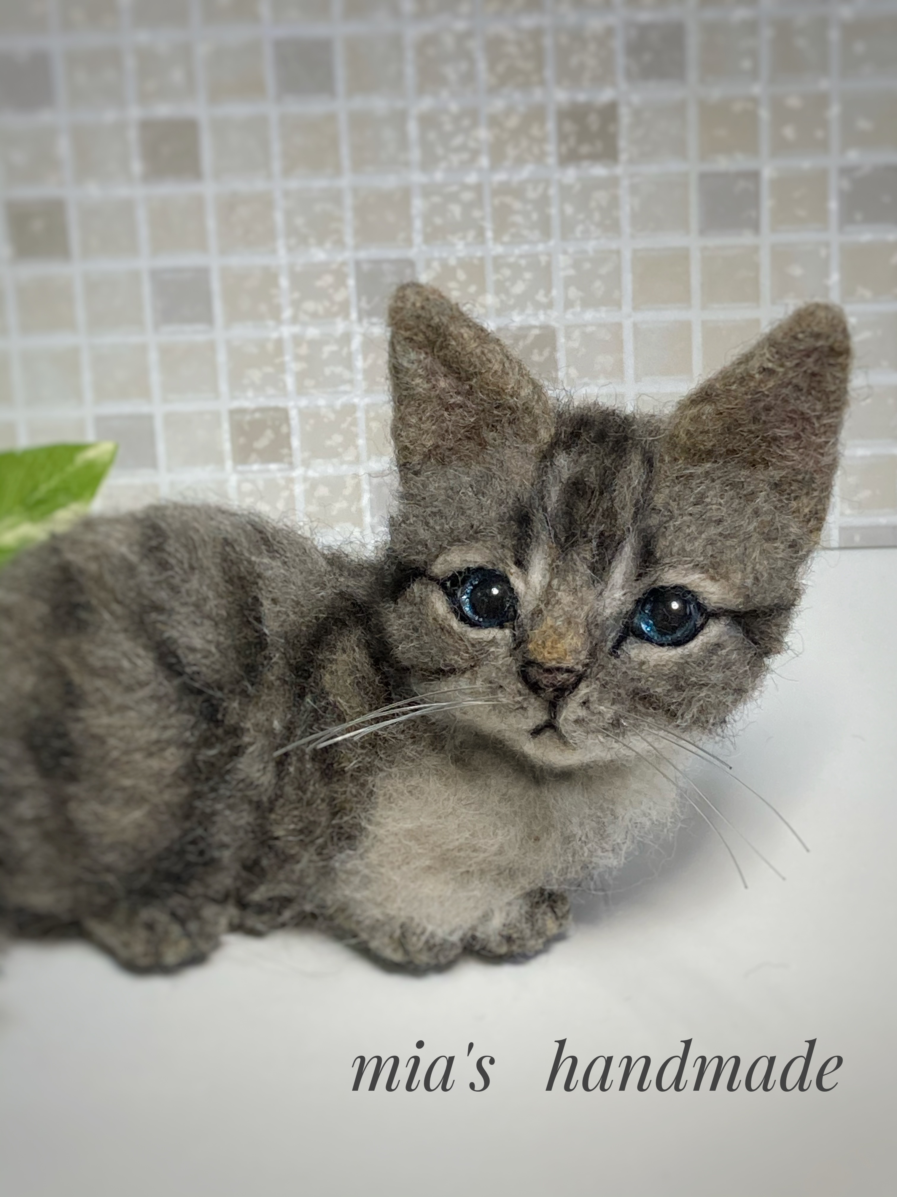 柔らかな質感の 子猫 キジトラ 受注商品 L ハンドメイド（受注 L羊毛フェルト L 羊毛フェルト