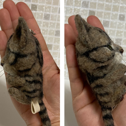 mia 受注商品 キジトラ 猫 チャーム キーホルダー 羊毛フェルト