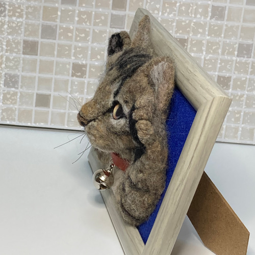 mia オーダー額縁キジトラ サンプル 羊毛フェルト ハンドメイド