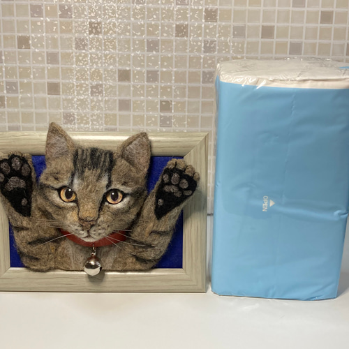 mia オーダー額縁キジトラ サンプル 羊毛フェルト ハンドメイド