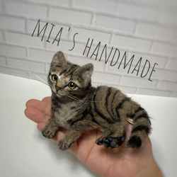 mia 受注商品  手乗りシリーズ  キジトラ  猫  羊毛フェルト  ハンドメイド 1枚目の画像