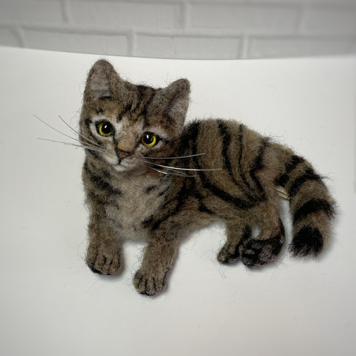 mia 受注商品 手乗りシリーズ キジトラ 猫 羊毛フェルト
