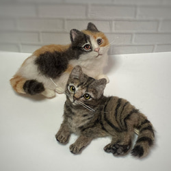 mia 受注商品  手乗りシリーズ  キジトラ  猫  羊毛フェルト  ハンドメイド 7枚目の画像