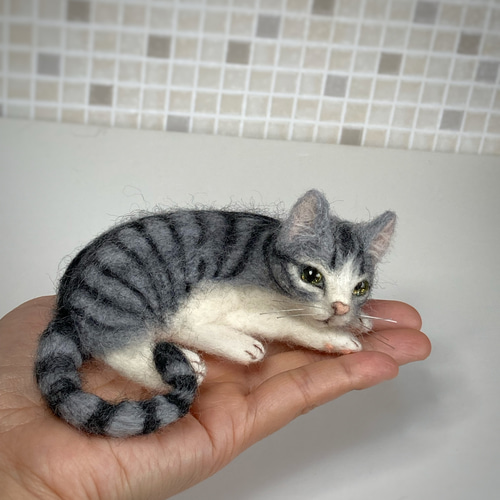 受注商品 キジトラ チャーム 羊毛フェルト 羊毛フェルト