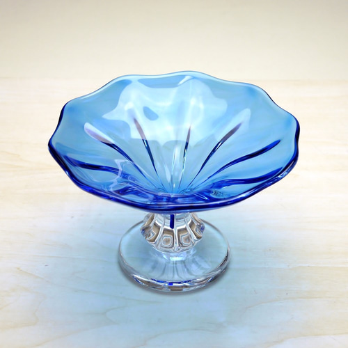 ポプリ高台皿（青） その他インテリア雑貨 創作ガラス寺田 通販