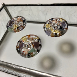 ステンドガラスの美しい彩り飾りボタン  （20ミリ）carnival③加工オプション有り 3枚目の画像