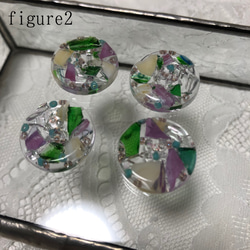 ステンドガラスの美しい彩り飾りボタン  （20ミリ）flowers① 加工オプション有り 3枚目の画像