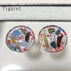 ステンドガラスの美しい彩り飾りボタン  （25ミリ）earth① 加工オプション有り 2枚目の画像