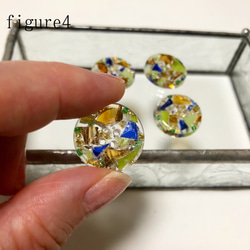 ステンドガラスの美しい彩り飾りボタン  （20ミリ）earth② 加工オプション有り 5枚目の画像