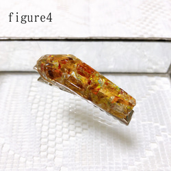 ステンドガラス細長鉱石のヘアークリップ・amber ore 5枚目の画像