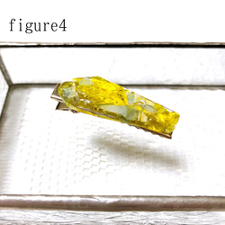 ステンドガラス細長鉱石のヘアークリップ・yellow ore 5枚目の画像