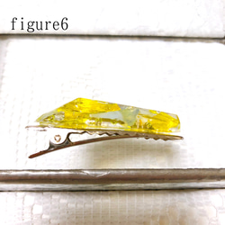 ステンドガラス細長鉱石のヘアークリップ・yellow ore 7枚目の画像